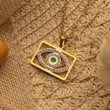 Charger l&#39;image dans la galerie, Custom Engraved Evil Eye Necklace (2 Names)
