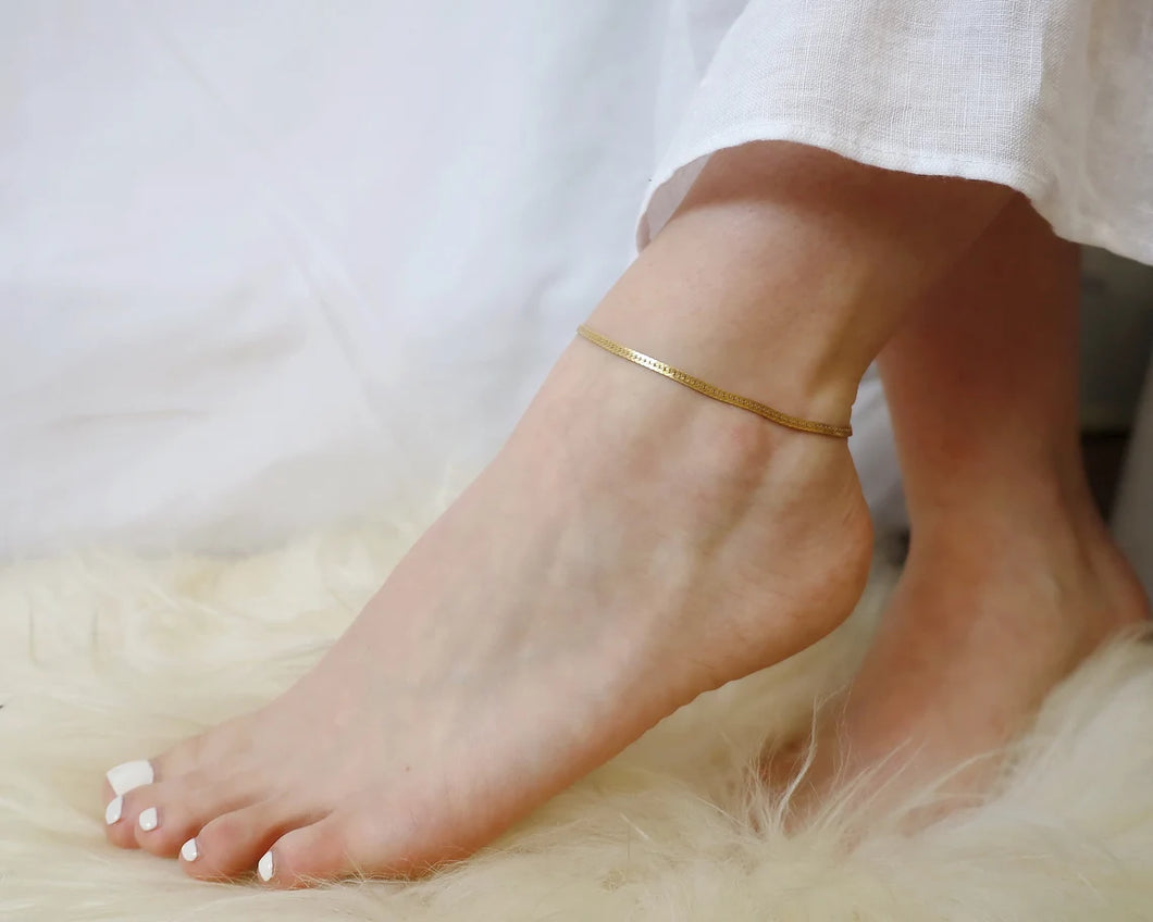 Snake Chain (Herringbone) Anklet
