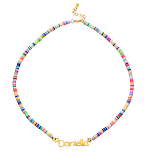 Kids Name Necklace ( Rainbow chain)