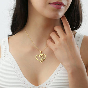 Couple Name Heart Necklace-I
