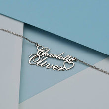 Load image into Gallery viewer, Double Name Heart Necklace (H9)
