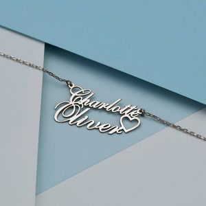 Double Name Heart Necklace (H9)