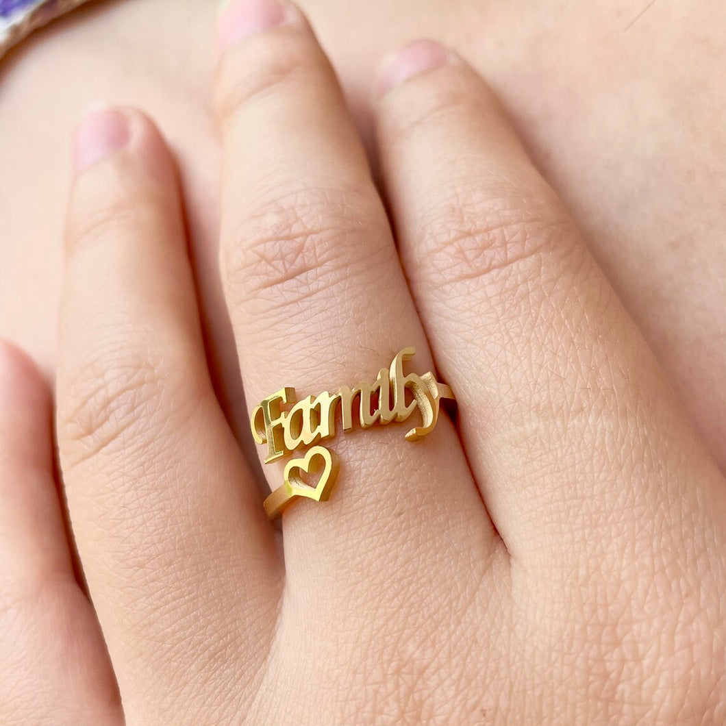Name Ring (Hollow Heart)
